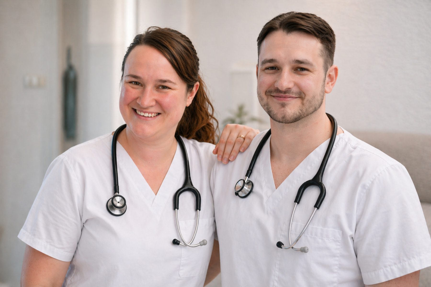 Dolor Care Team in weisser Pflegekleidung